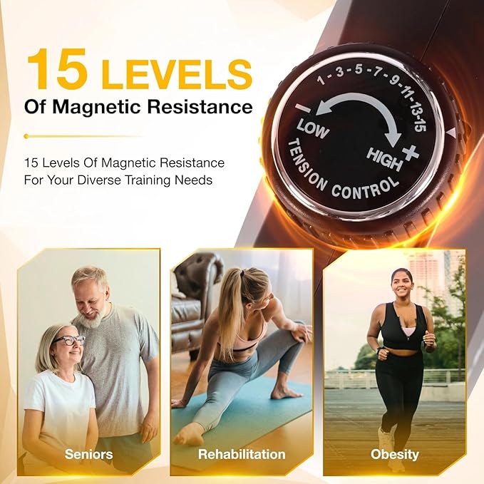 Recumbent Exercise Bikes for Home | Light Commercial-Grade Recumbent Bike for Seniors | Magnetic Recumbent Exercise Bikes with Heart Rate Handle | Smart App,LCD with Comfortable Seat