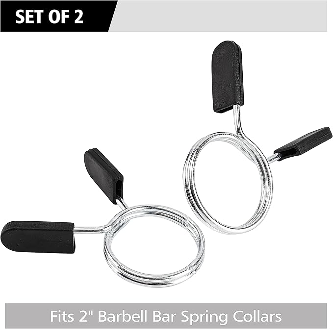 Barbell Clips Olympic Barbell Clamps Collars 2 Inches Weight Bars Lock Dumbbell Spring Clips Circlip Fitness Weightlifting Buckle for Strength Training Gym Accessory