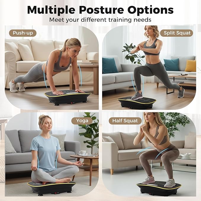 GYMAX Vibration Plate Exercise Machine, Vibration Plate with 10-Level Intensity, LED Display & Remote Control, Body Vibrating Plates Stand Shaking Platform Fat Burning Machine