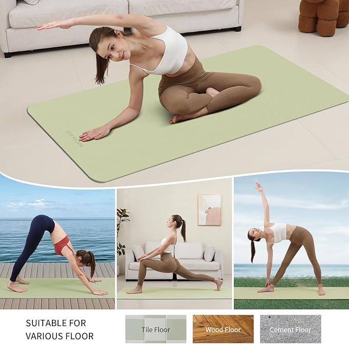 Extra Wide & Thick 8mm Yoga Mat, 72"x31.5" Large Non Slip Exercise Mat, Premium POE Material for Superior Cushioning & Stability, with Strap for Home Gym, Pilates