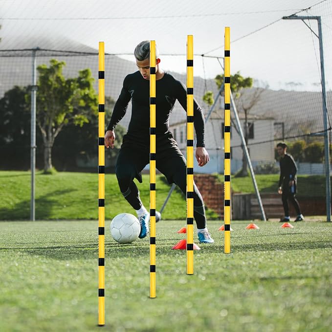 Soccer Agility Poles, Speed Sport Training Equipment for Soccer Basketball Football，Speed Jump Poles Training Equipment for Athletes/Kids/Adult