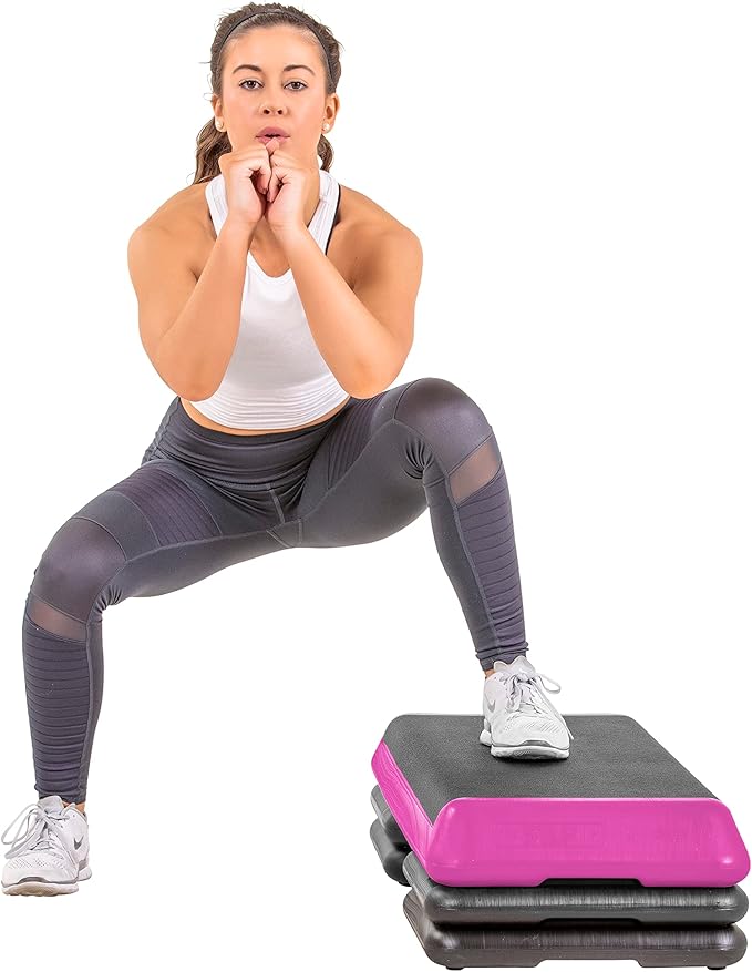 The Step Freestyle Grey Aerobic Platform, Health Club Size Steppers for Exercise