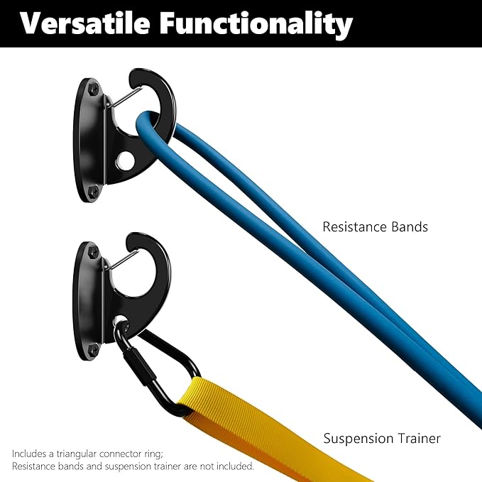 FITKIT 3-Pack Resistance Band Wall Anchor Set, No Weld Wall Mount for Exercise Bands & Suspension Straps – Compact Strength Training Kit for Home Gym Workouts & Physical Therapy