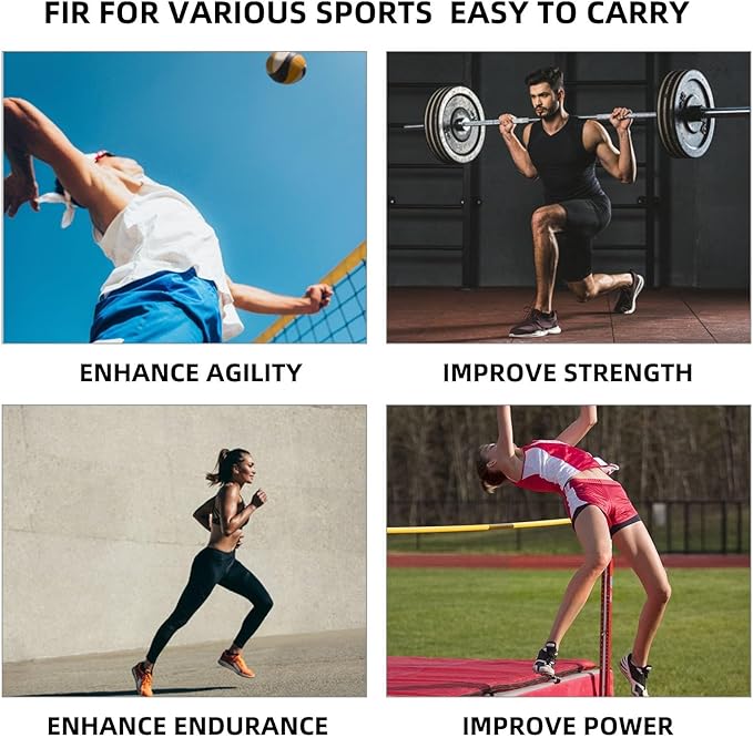 Vertical Jump Trainer, Resistance Bands Set for Leg and Thigh, Strength Agility Power Exercise Basketball Volleyball Football Tennis Training Equipment