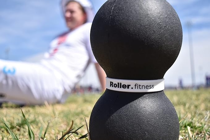 Fitness Infinity Roller, Peanut Foam Massage Ball, Large 8-Inch Double Exercise Roller (Gray - Standard)