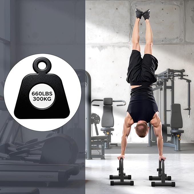 READAEER Adjustable Push Up Bar, High Strength Non-Slip Parallettes Bars & Dip Bars With Foam Handles,Heavy-Duty Calisthenics Parallel Bars for L-Sit, Dips, Home Gym Strength Training Workout