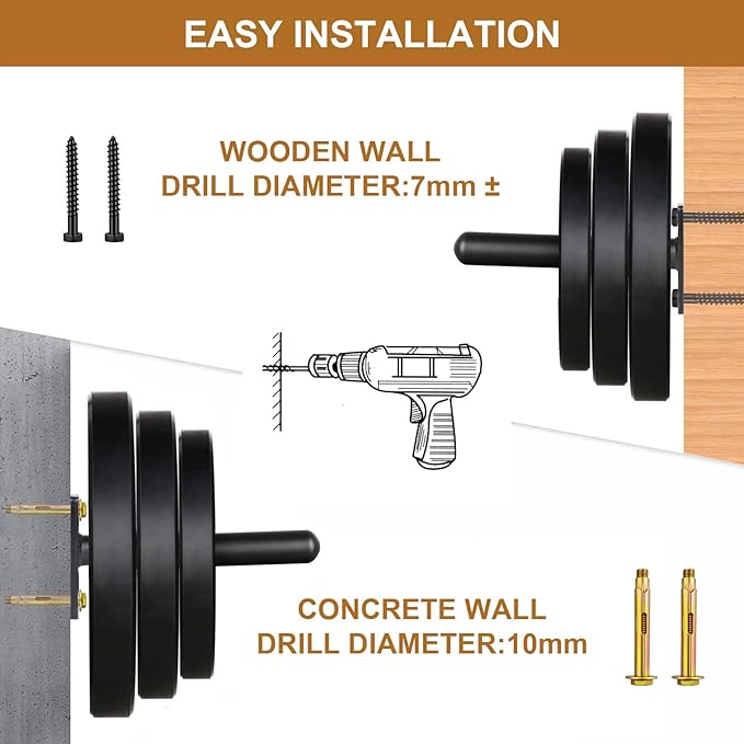 Wall Mounted Weight Plate Holder for 2" Olympic Plates, Heavy Duty Steel Weight Rack Storage, Space Saving Wall Mount Home Gym Organizer