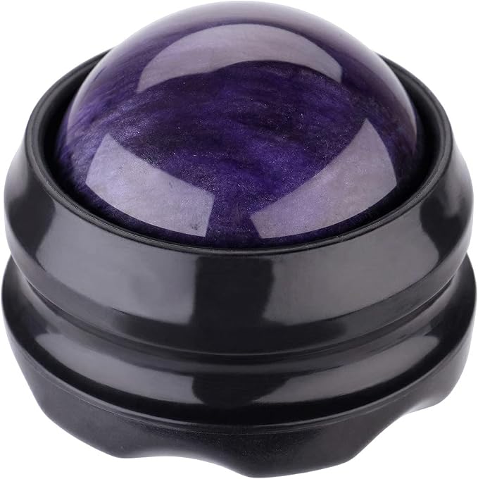 Manual Massage Ball Pain Relief Back Roller Massager Self Massage Therapy & Relax Full Body Tools for Sore Muscle Joint Pain Essential Oils or Lotion Relax (Purple)