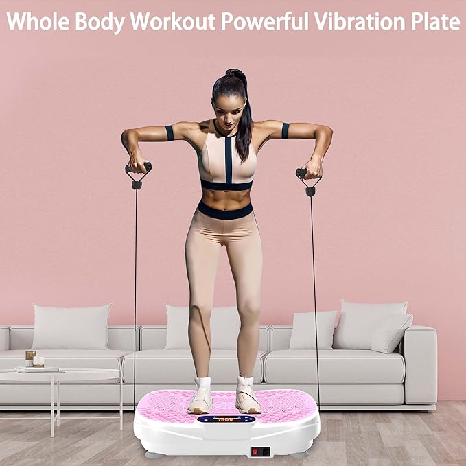 【Vibration Plate Exercise Machine】 Fitness Platform with Adjustable Speed, Whole Body Vibration Training for Home Gym, Compact ABS & Steel Construction