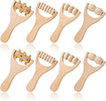 8Pcs Wooden Hand Massage Roller, 4 Types Muscle Roller Stick, Manual Wood Therapy Massage Tools Massager Rollers, for Relaxes Thigh, Leg, Hands Full Body Muscle Men Women