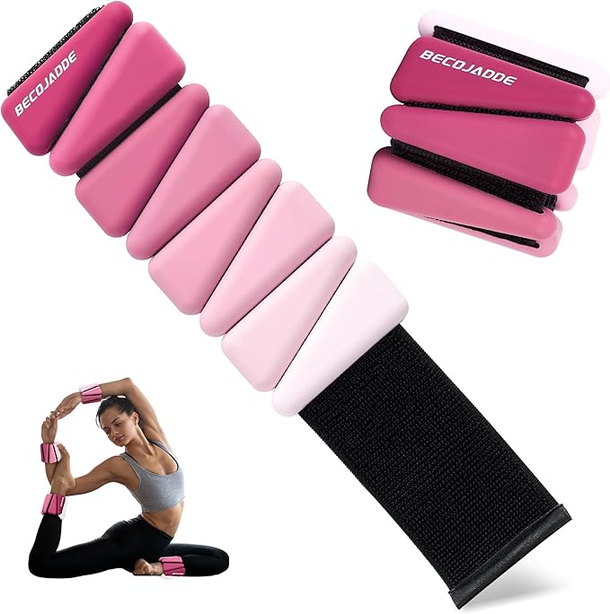 Ankle Weights for Women Wrist Weights Set of 2 (1 lb/2 lb Each) Adjustable Arm Leg Weight for Womens Men Suitable for Walking Swimming Running Pilates Yoga Gym