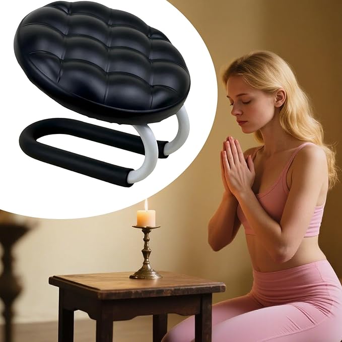 Mindfulness Prayer Bench - Portable Meditation Seat with Adjustable Height, Soft Cushion Support for Women Men Seniors Adults, Ideal for Relaxation Yoga and Office