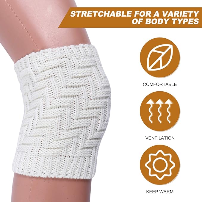 PRETYZOOM Non-Slip Knee Pad Support Protector Thickening Warm Knee Sleeve Soft Breathable Compression Wrap for Running Cycling Fitness 6.88X4.33In