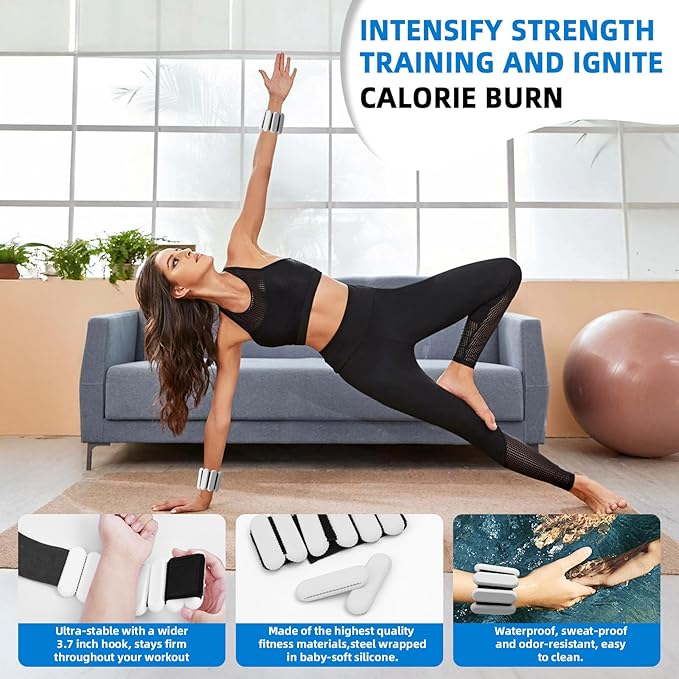 Ankle Weights for Women and Men, Adjustable Wrist Weighted Training Bracelet for Home Gym Workout, Strength Training Walkin Running, Foot weights for exercise,2pc on Set