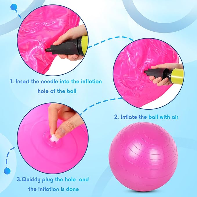 Honoson 3 Pcs Yoga Ball 55/65/75cm Exercise Ball for Working Out Birthing Pregnancy Gym Physical Therapy Balance Stability Fitness, Quick Pump Included