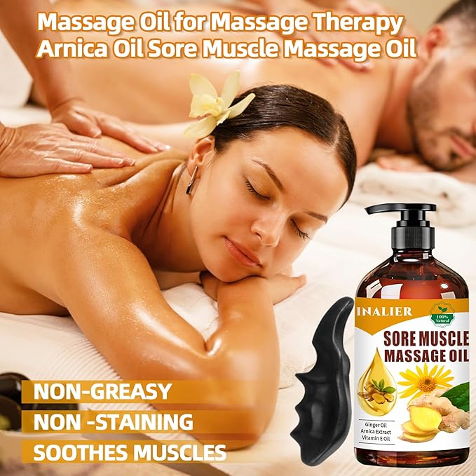 Sore Muscle Massage Oil,Gift for Husband Dad Boyfriend,Relaxing Massage Oil,Arnica Oil,Massages Oil for Massage Therapy,Gifts for Men and Women,Spa Gifts for Him Her