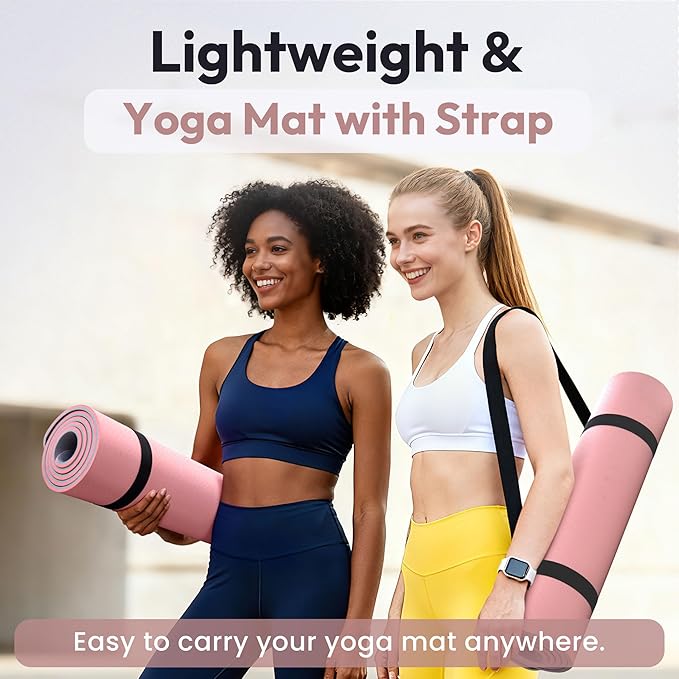 UMINEUX Extra Thick Yoga Mat, 10MM (2/5") Yoga Mat Non Slip, POE Yoga Mats for Women Men, 72"x24", Great for Workout, Yoga, Pilates, Fitness & Floor Exercises