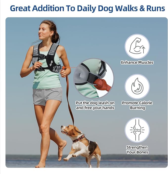 Sportneer Weighted Vest Woman: 8lb/12lb/15lb/20lb/25lb Weight Vest for Walking with Phone Bag, Adjustable Women Weighted Vest for Running Rucking Vest for Jogging Strength Training Weight Loss