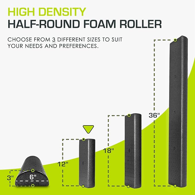 ProsourceFit High Density Foam Rollers - inches long. Firm Full Body Athletic Massager for Back Stretching, Yoga, Pilates, Post Workout Trigger Point Release