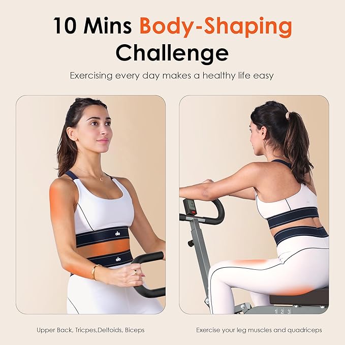 SogesHome Squat Machines Rowing Machine for Home, Foldable & Full Body Exercise Workout Equipment with Adjustable Resistance Bands for Women, Row and Ride Squat Machine for Glutes and Abs, 330 LBS