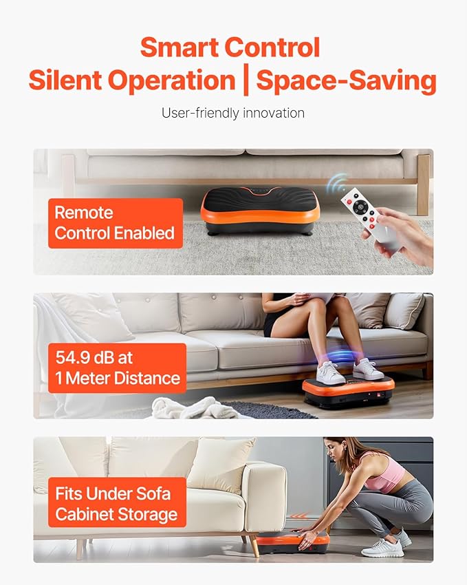 Happybuy Vibration Plate Exercise Equipment - The Ideal Whole Body Vibrating Platform for Both Women and Men. It's Designed for Lymphatic Drainage and Weight Loss, Comes with 2 Resistance Bands.