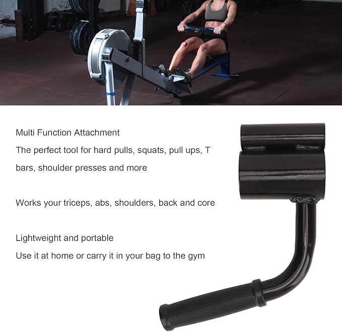 T Bar Row Platform Handle Attachment for Strength Training Deadlifts Rows Squats Shoulder Presses Portable Iron Construction Multi Muscle Group Workout Equipment for Gym