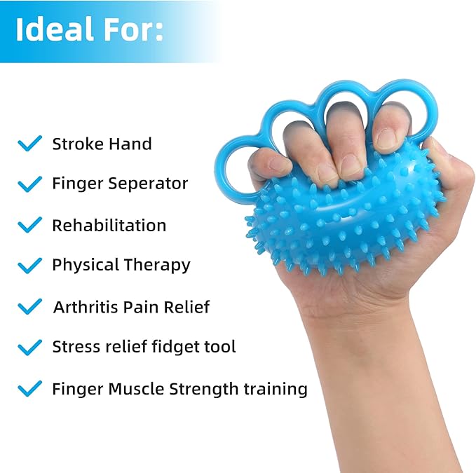 Hand Exercise Ball Finger Therapy Ball - Grip Strengthening, Improve Flexibility, Squeeze Stress Relief Balls, Resistance Strength Trainer for Hand
