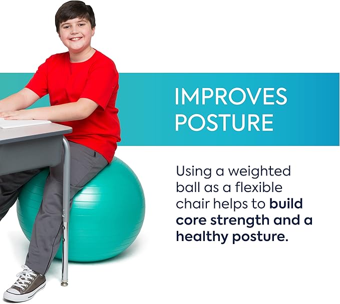 Bouncyband Balance Ball – Create Flexible Seating to Improve Focus at School, Office, or Home with This No-Roll Weighted Ball