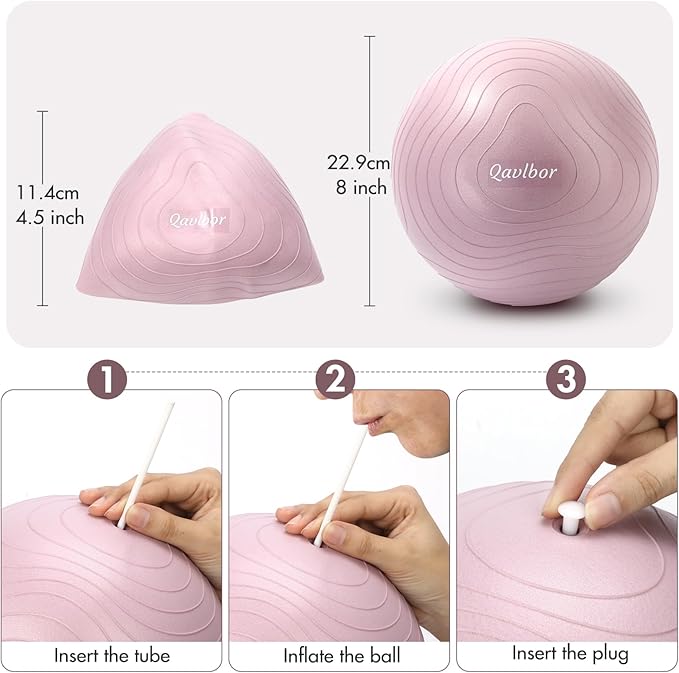 Pilates Ball 9 Inch Core Ball, Small Exercise Ball Between Knees for Physical Therapy, Small Yoga for Pilates, Yoga and Core Training, Fitness for Workout at Home Gym and Office