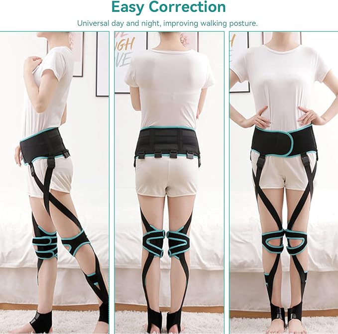 Agatige Leg Corrector Strap, High Elasticity O X Type Leg Correction Bandage Legs Posture Corrector Brace Foot Correction Belt for Adults(L(59.1-66.9in))