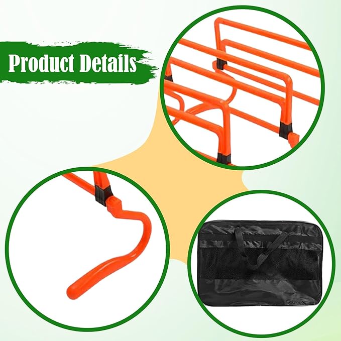 5 Pack Height Adjustable Agility Hurdles for Soccer, Outdoor Sports and Foot Exercises