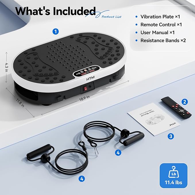 Vibration Plate Exercise Machine with 120 Speed Levels, 9 Program Modes and Remote Control - 15 Min Timer, 300 lbs Capacity Vibrate Stand Shake Board for Full Body Workout, Fat Burner and Toning