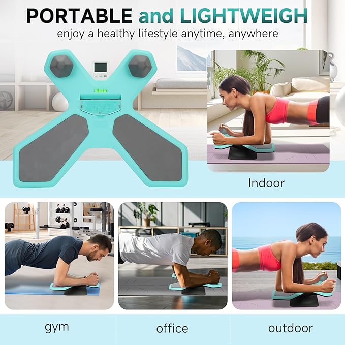 Balance Board for Core Trainer, Plank Board for 360° Tilt & Twist Design, Multi-Functional Handles, Phone Holder & Maze Game, Elbow Pad, Fluorescent Green