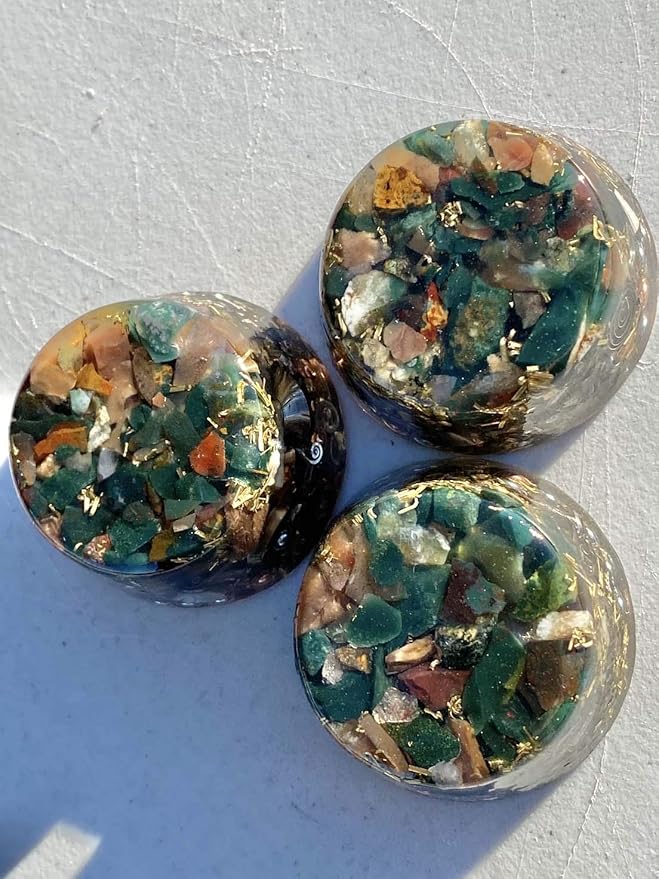 Blood Stone Orgone Generator Energy Accumulator 528Hz/7.83Hz/Advance Harmonics Many Beautiful Ingredients and Colors! (Blood Stone)