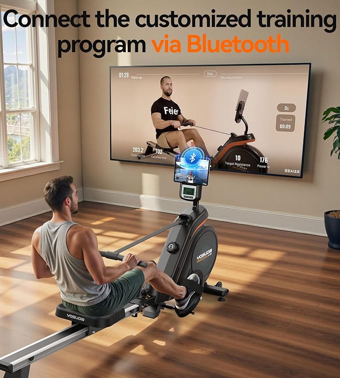 YOSUDA Magnetic/Water Rowing Machine for Home - Rower Machine Use with Bluetooth, App Supported, Rowing Machine for Beginners to Athletes, Comfortable Seat Cushion