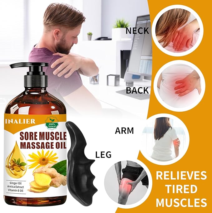 Sore Muscle Massage Oil,Gift for Husband Dad Boyfriend,Relaxing Massage Oil,Arnica Oil,Massages Oil for Massage Therapy,Gifts for Men and Women,Spa Gifts for Him Her