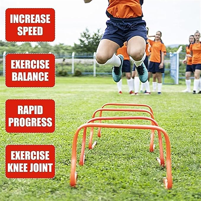 4 Pack Agility Speed Training Hurdles- 9" Detachable Agility Training Hurdles- Sports Practice Equipment for Athletes, Soccer, Basketball