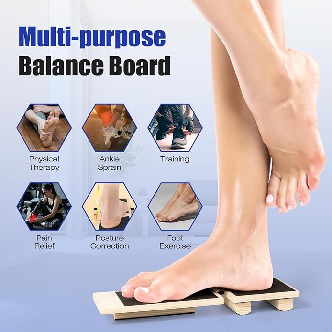 Enmja Ankle Balance Board, Foot Strengthener Exerciser for Sprained, Foot Stability Trainer, Single Leg Foot Stretcher, Posture Corrector, Physical Therapy for Plantar Fasciitis Relief