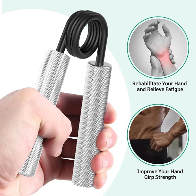 Grip Strength Trainer 6 Pack,50LB-300LB Metal Hand Grip Strengthener,Non-Slip Heavy-Duty Forearm Exerciser,Hand Gripper for Muscle Building and Hand Rehabilitation Exercising
