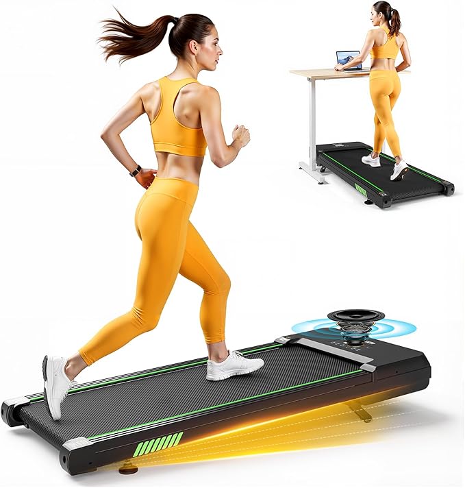 Akluer Walking Pad Treadmill, Portable Under Desk Treadmill 330lbs Capacity, Compact Treadmills Mini Walking Pad, 2.5HP Portable Treadmills with Remote Control, for Home Office Small Space