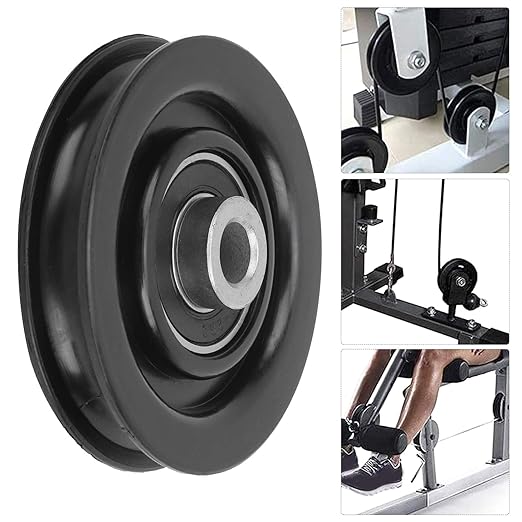 10PCS Fitness Bearing Pulleys – Nylon & Iron Home Gym Attachments for Exercise Strength Training Equipment (90mm)