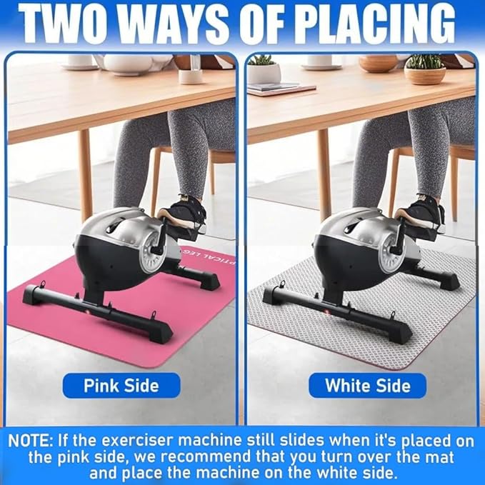 6mm Thick Non-Slip Exercise Mat - Protects Hardwood Floors 2X Better Than 3mm Mats, Noise-Reducing Equipment Pad for Elliptical Desk Bike Pedal Exerciser