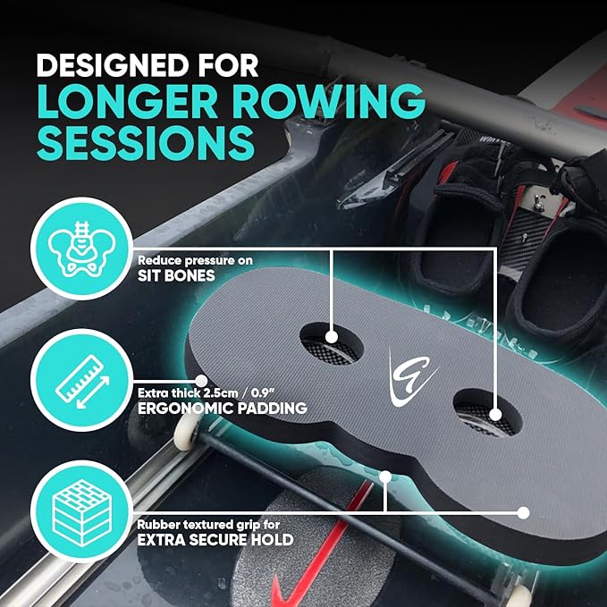 Godfrey Booster Rowing Boat Seat Pad for Men & Women - Anti-Slip Rower Pad for in-Boat, Concept 2, Water Rowers & Rowing Machines