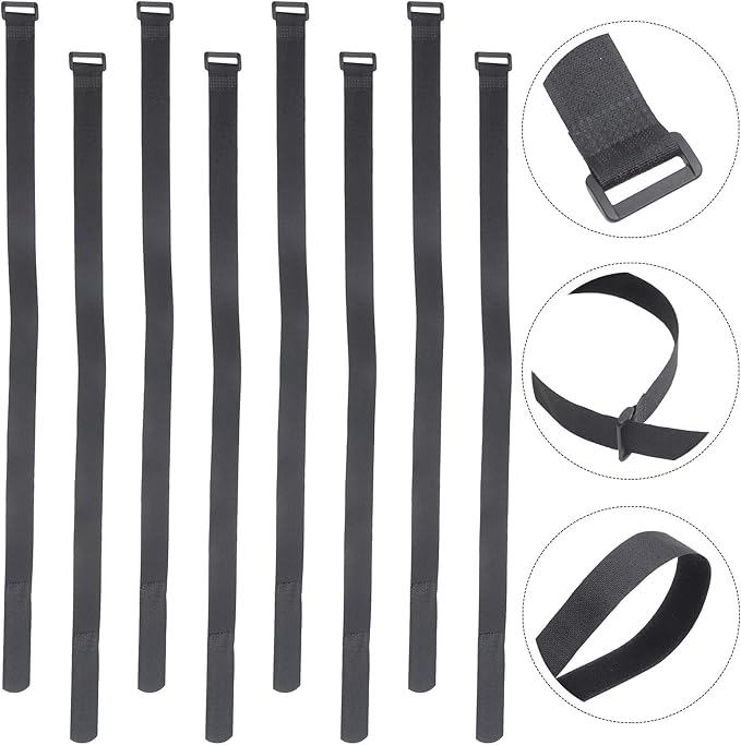 12pcs Dark Fastening Yoga Mat Straps 25mm X 600mm Adjustable Cord Straps for Exercise Mat Carrying and Storage