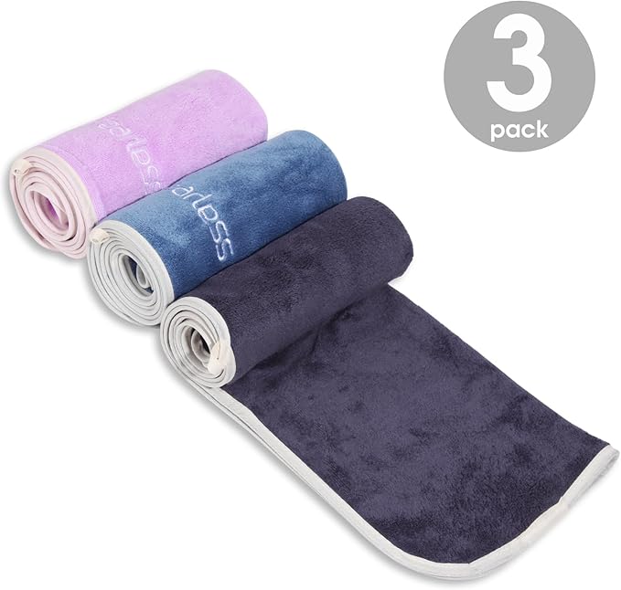 Microfiber Gym Towel Set for Men Women, Super Soft and Quick-Drying Towels for Fitness, Yoga, Cycling, Swimming (Grey, 3 Pack)