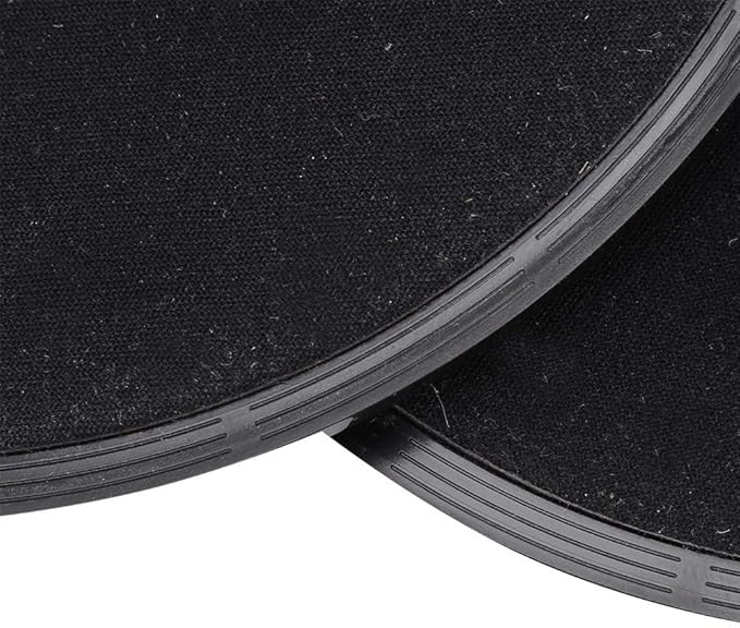 EVTSCAN 2pcs Exercise Sliding Gliding Disc Core Slider Full Body Workout Wood Carpet Tile Black 7.01inch Diameter Lightweight Portable