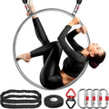 DASKING Professional Double-Ear Aerial Hoop Kit - 80/85/90cm x 32mm Lyra, 2-Ton Safety System & Anti-Slip Grip Stainless Steel