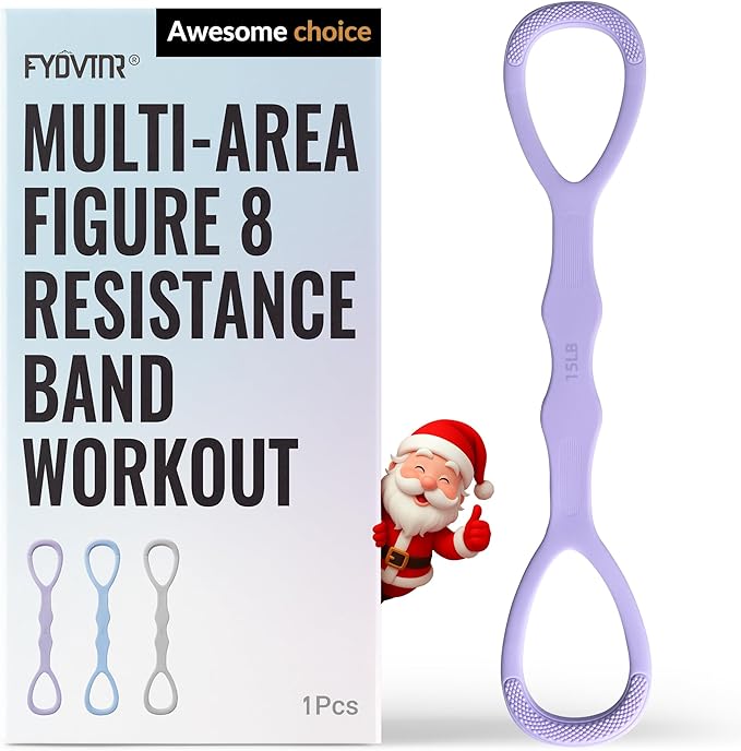 Upgraded Figure 8 Resistance Bands, Durable & Odorless Silicone Bands, Powder-Free High Elasticity for Arm, Back, Shoulder, Yoga, Pilates, and Physical Therapy – Perfect Valentine Gifts for Women