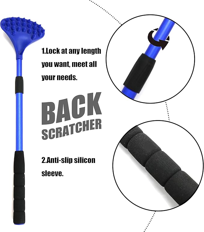 EASACE 2 Pack Back Scratcher for Women Men Extendable with Strong ABS Massage Head, 21inch Body Scratcher for Adults - Pets Compact - Retractable