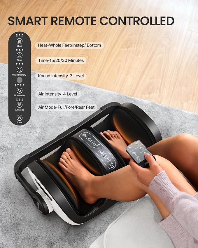 RENPHO Shiatsu Foot Massager with Heat, Foot and Calf Massager, FSA Eligible Items Only List, Deep Kneading Massage for Plantar Fasciitis Relief, Birthday Gifts for Women Men Size 14